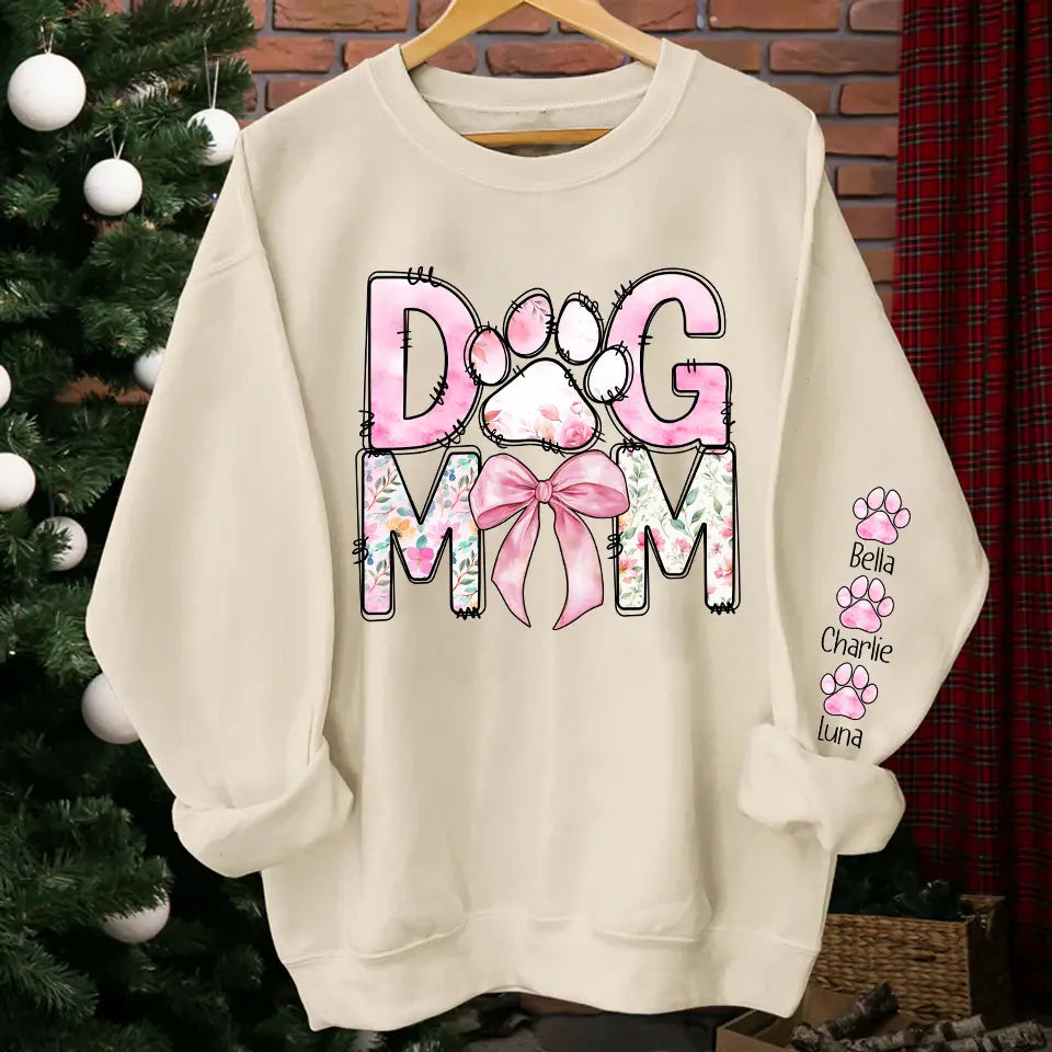 Retro Floral Dog Mom - Coquette Bow & Floral Design, Perfect Gift for Stylish Dog Lovers