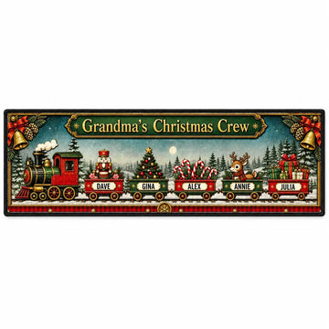 Runner Rug Personalized Christmas Train Family Gift Duconspace