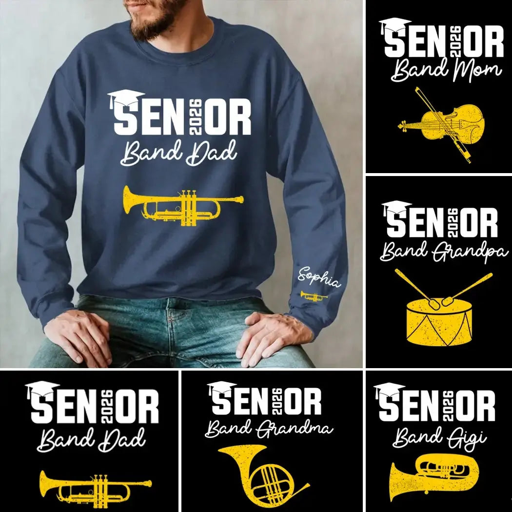 Senior Band Dad 2026 Marching Band Class of 2026 Sweatshirt Duconspace