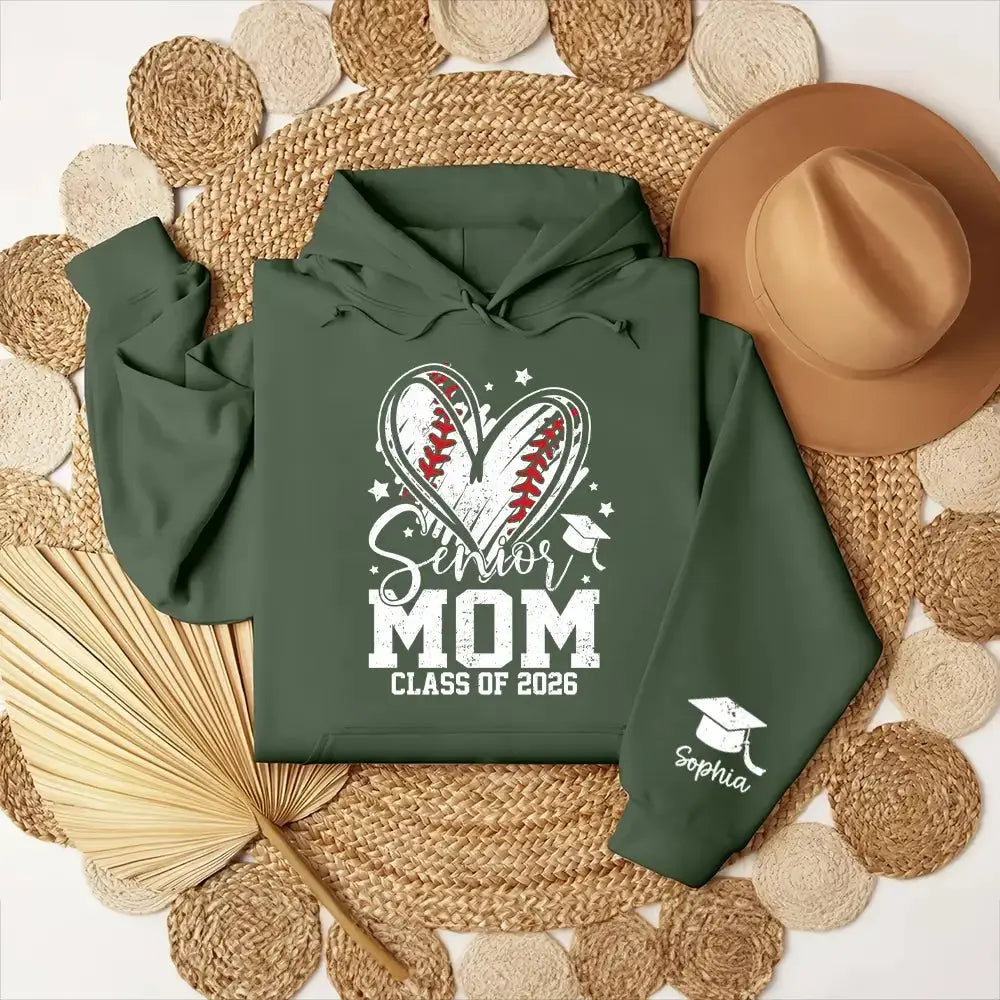 Senior Mom Class of 2026 - Personalized Graduation Heart T-shirt - Duconspace