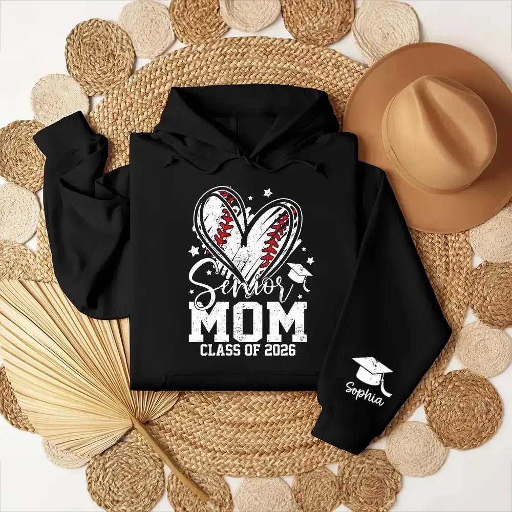 Senior Mom Class of 2026 - Personalized Graduation Heart T-shirt - Duconspace