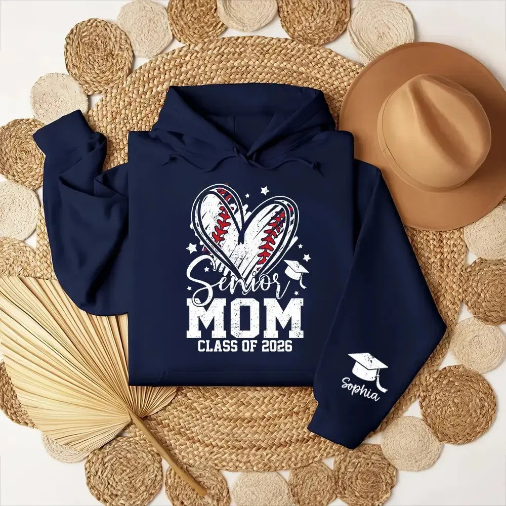 Senior Mom Class of 2026 - Personalized Graduation Heart T-shirt - Duconspace