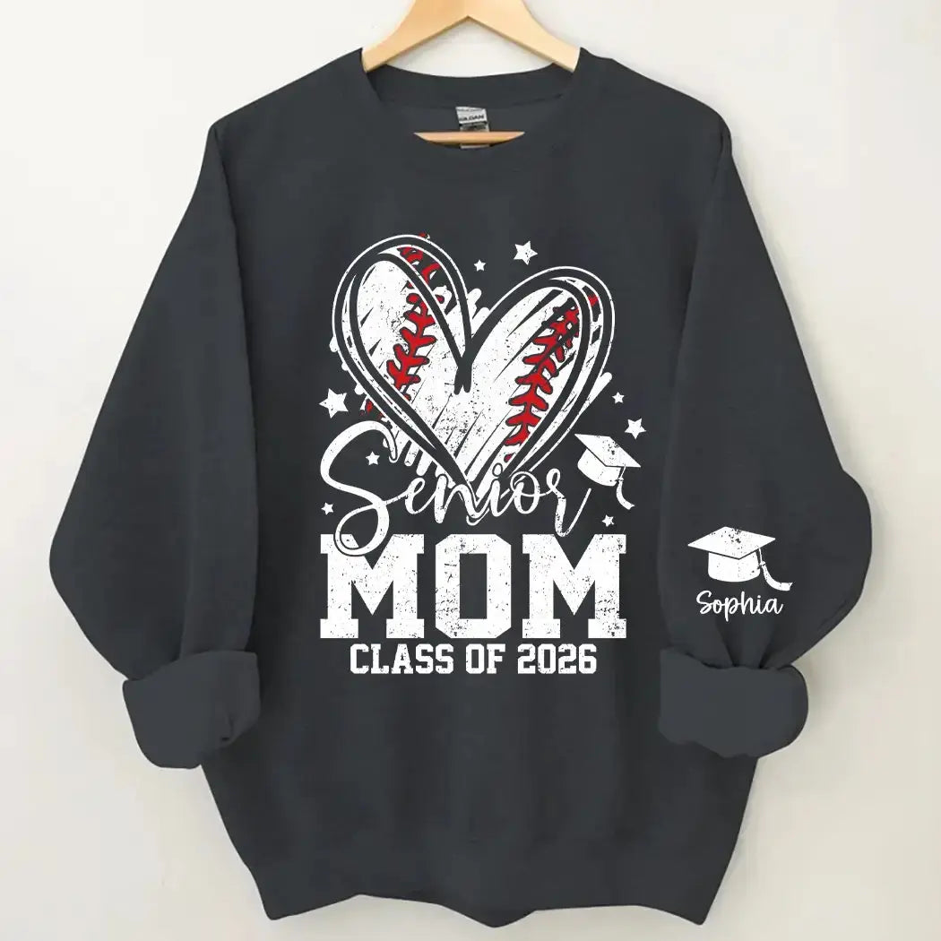 Senior Mom Class of 2026 - Personalized Graduation Heart T-shirt - Duconspace