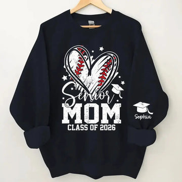 Senior Mom Class of 2026 - Personalized Graduation Heart T-shirt - Duconspace