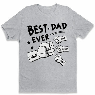 Show Dad Your Love: Personalized "The Best Dad Ever" T-Shirt with Custom Kids' Names - Perfect Father's Day Gift Dreamship