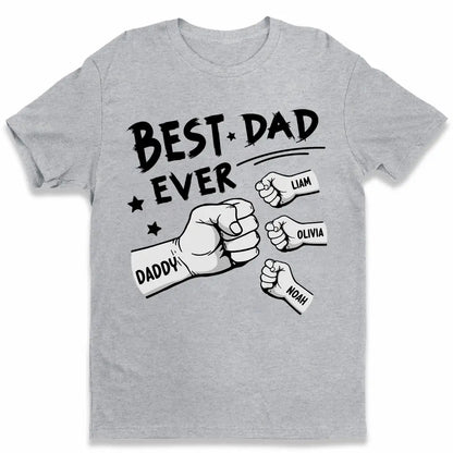 Show Dad Your Love: Personalized "The Best Dad Ever" T-Shirt with Custom Kids' Names - Perfect Father's Day Gift