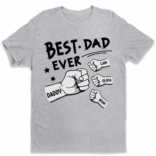 Show Dad Your Love: Personalized "The Best Dad Ever" T-Shirt with Custom Kids' Names - Perfect Father's Day Gift