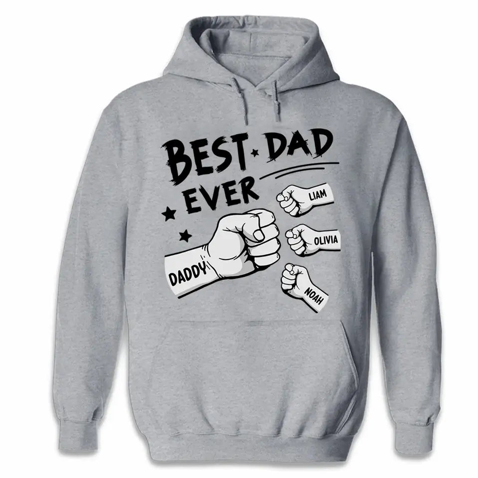 Show Dad Your Love: Personalized "The Best Dad Ever" T-Shirt with Custom Kids' Names - Perfect Father's Day Gift