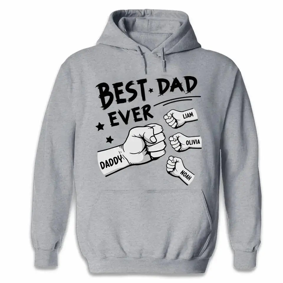 Show Dad Your Love: Personalized "The Best Dad Ever" T-Shirt with Custom Kids' Names - Perfect Father's Day Gift Dreamship