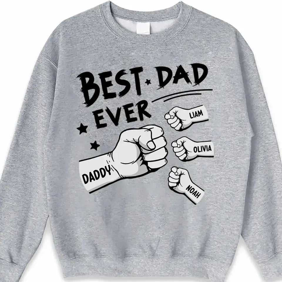 Show Dad Your Love: Personalized "The Best Dad Ever" T-Shirt with Custom Kids' Names - Perfect Father's Day Gift Dreamship