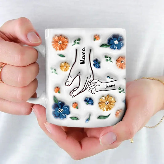 Sipping Love, One Memory at a Time - Personalized 3D Inflated Effect Mug, Custom Gift for Mom & Grandma