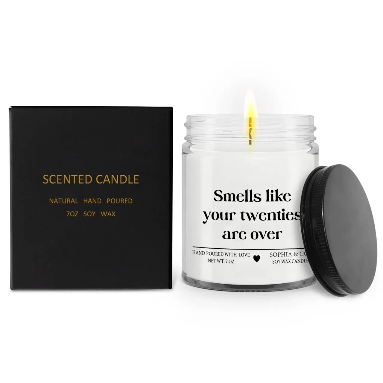 Smells Like Your Twenties Are Over - Personalized Scented Candle/8oz Birthday Gifts Printbelle