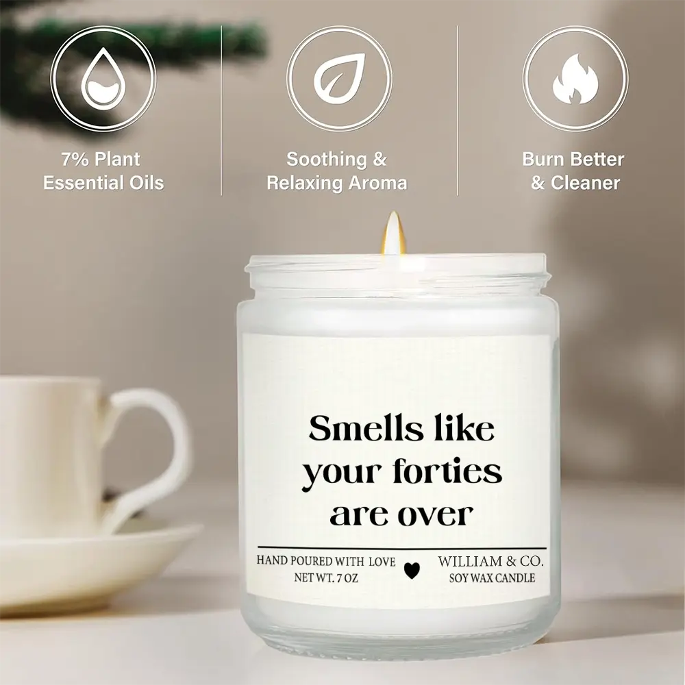 Smells Like Your Twenties Are Over - Personalized Scented Candle/8oz Birthday Gifts Printbelle
