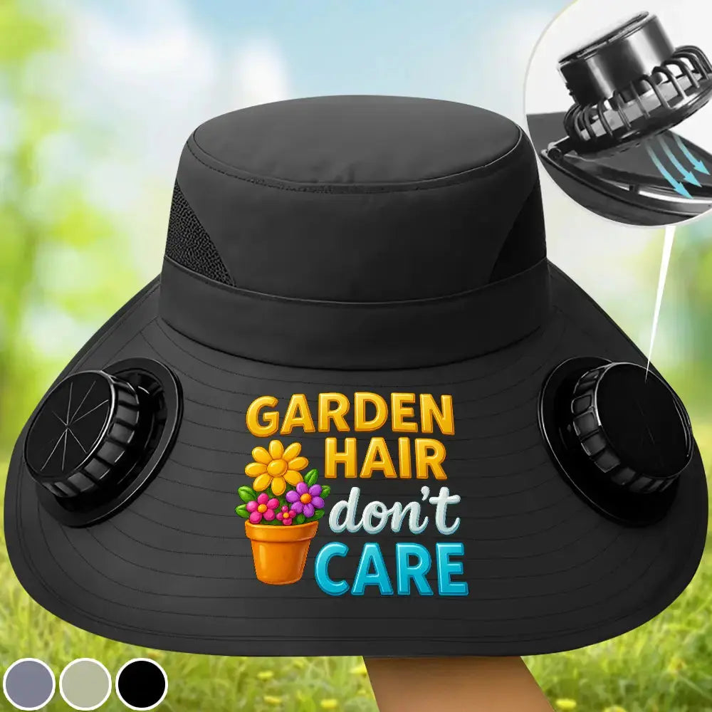 [Solar Fan Hat] Garden Hair Don't Care – Gardening Gift Idea Duconspace