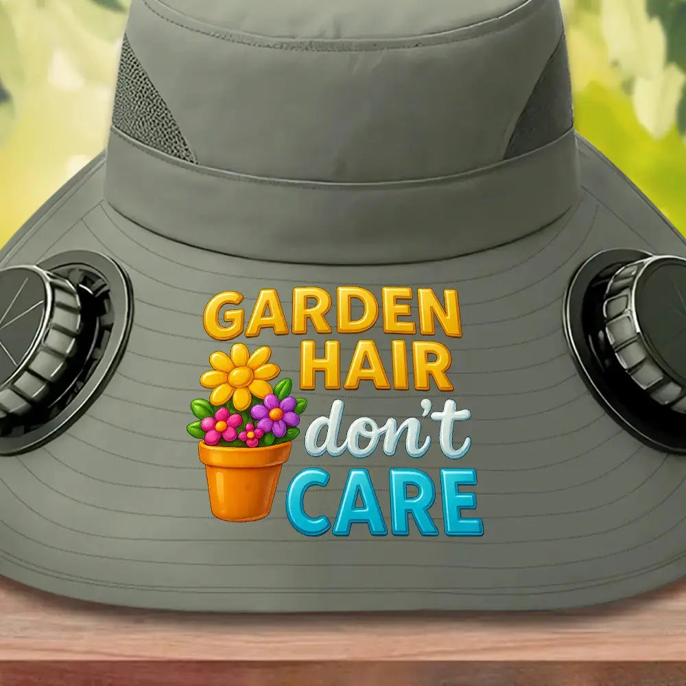 [Solar Fan Hat] Garden Hair Don't Care – Gardening Gift Idea Duconspace