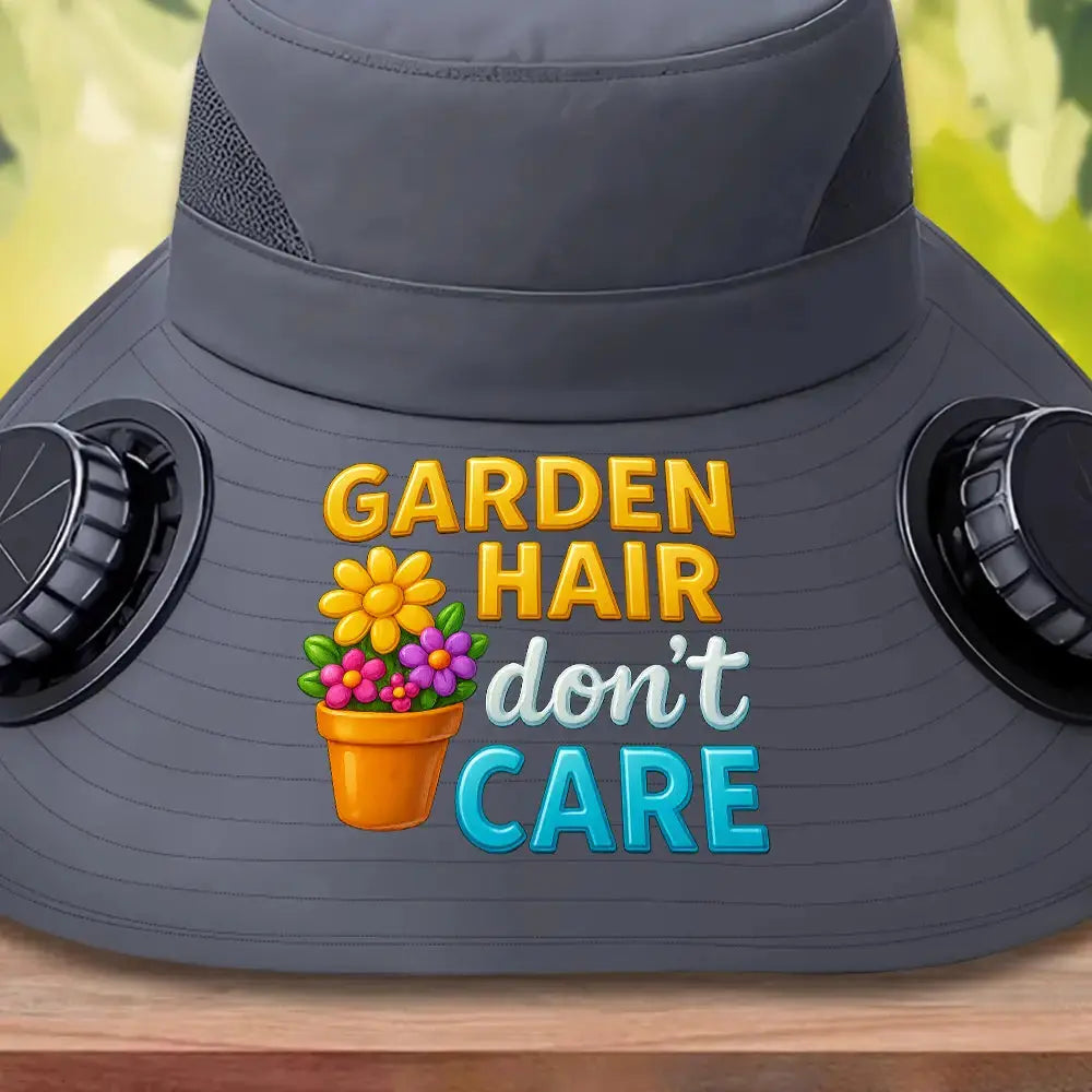 [Solar Fan Hat] Garden Hair Don't Care – Gardening Gift Idea Duconspace
