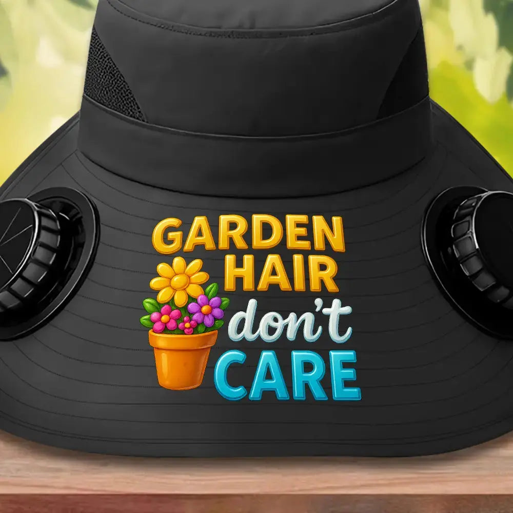 [Solar Fan Hat] Garden Hair Don't Care – Gardening Gift Idea Duconspace