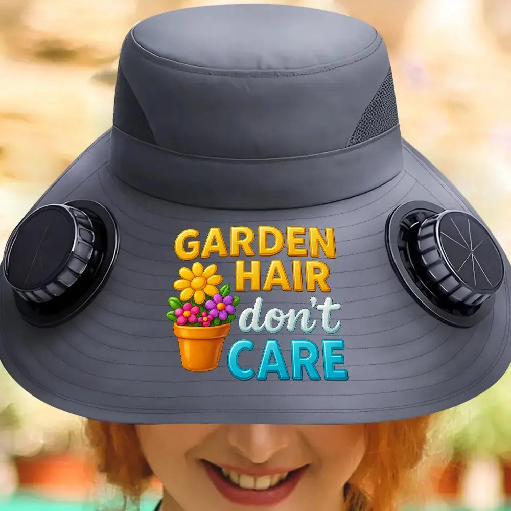 [Solar Fan Hat] Garden Hair Don't Care – Gardening Gift Idea Duconspace