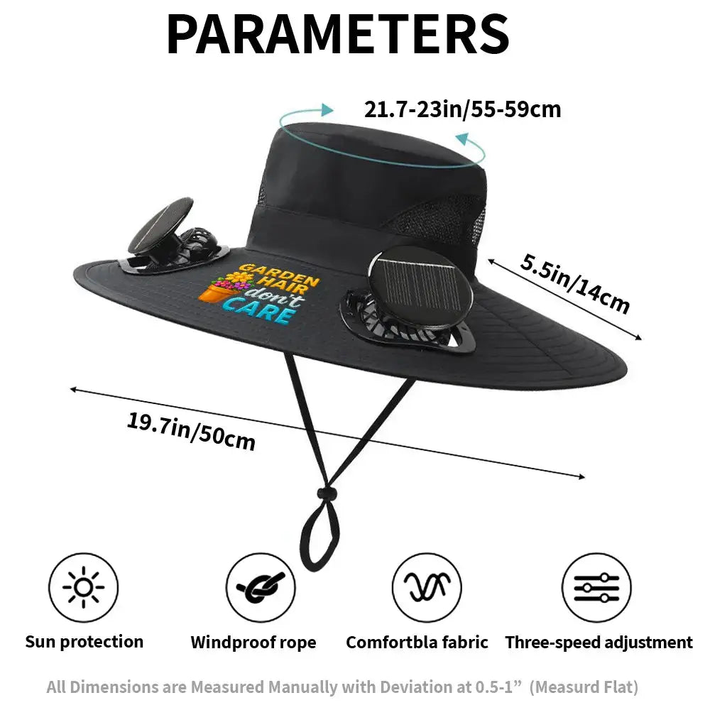 [Solar Fan Hat] Garden Hair Don't Care – Gardening Gift Idea Duconspace
