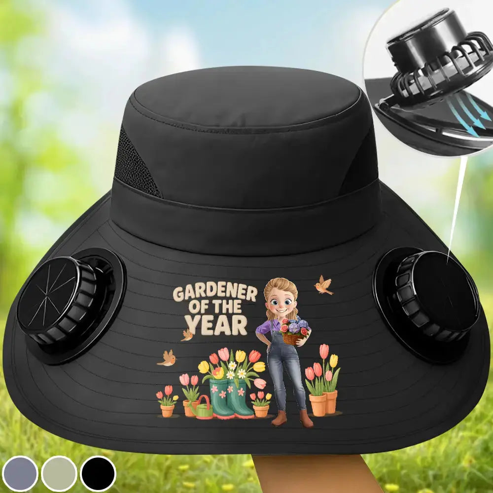 Solar Fan Hat – Personalized Gardener’s Gift [Grow Joy] Duconspace