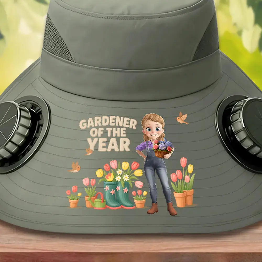 Solar Fan Hat – Personalized Gardener’s Gift [Grow Joy] Duconspace
