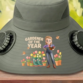Solar Fan Hat – Personalized Gardener’s Gift [Grow Joy]