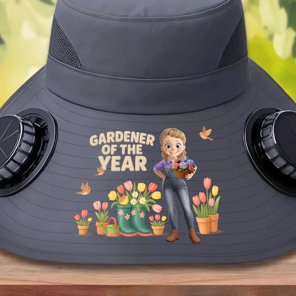Solar Fan Hat – Personalized Gardener’s Gift [Grow Joy] Duconspace