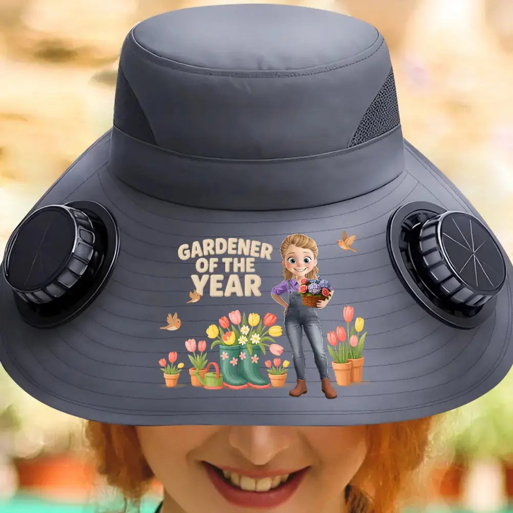 Solar Fan Hat – Personalized Gardener’s Gift [Grow Joy] Duconspace