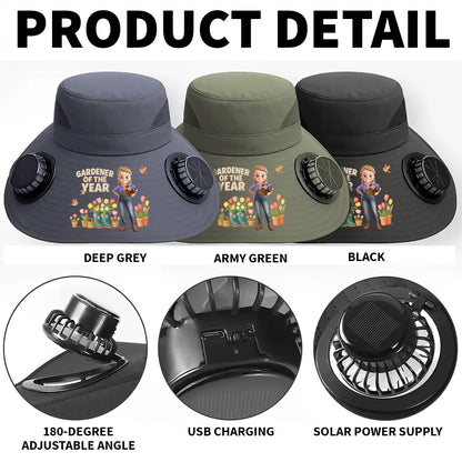 Solar Fan Hat – Personalized Gardener’s Gift [Grow Joy]