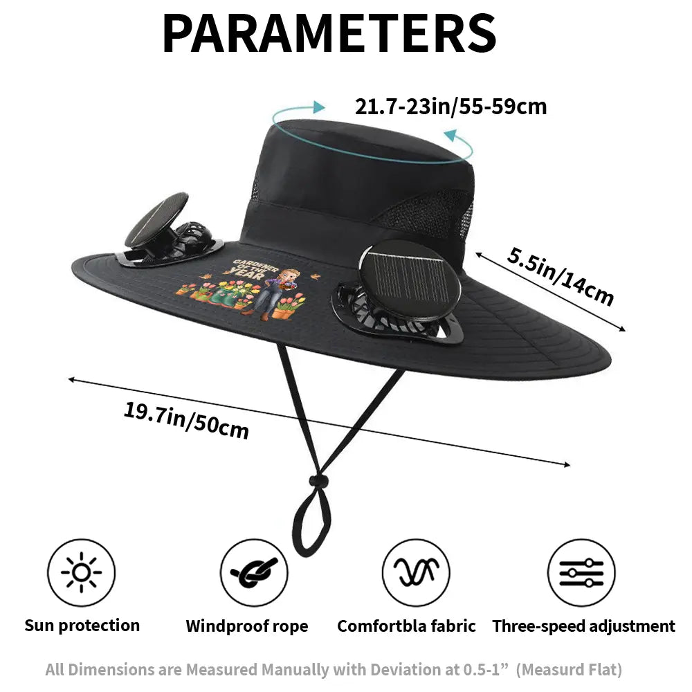 Solar Fan Hat – Personalized Gardener’s Gift [Grow Joy]