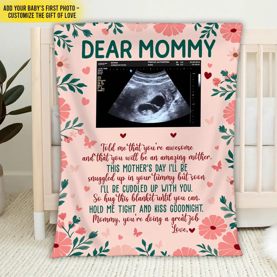 Soon I’ll Be Cuddled Up with You - Personalized Baby Blanket, Custom Baby Shower Gift for First-Time Moms