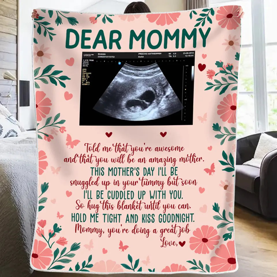 Soon I’ll Be Cuddled Up with You - Personalized Baby Blanket, Custom Baby Shower Gift for First-Time Moms