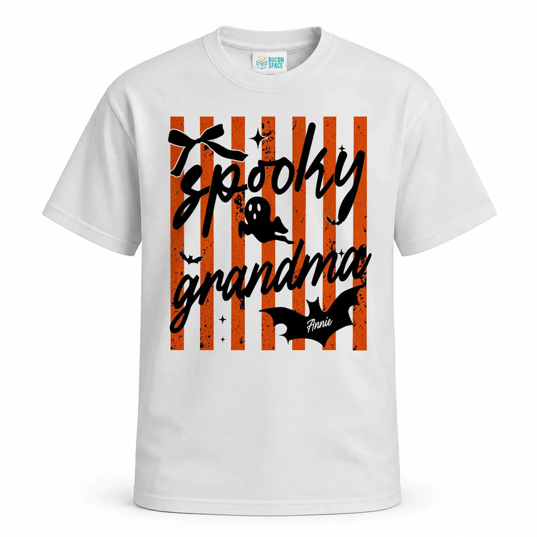 Spooky Mama Bat Ghost Striped Custom Apparel Duconspace