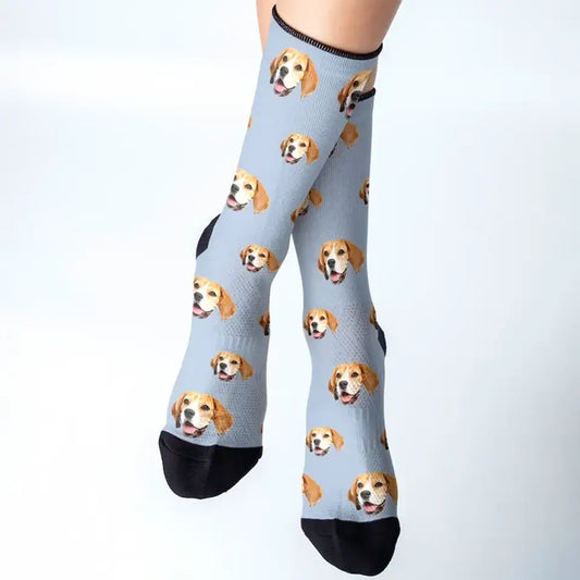Step Into Style with Your Fur Baby - Custom Dog Face Socks, Personalized Gift for Pet Owners and Animal Lovers