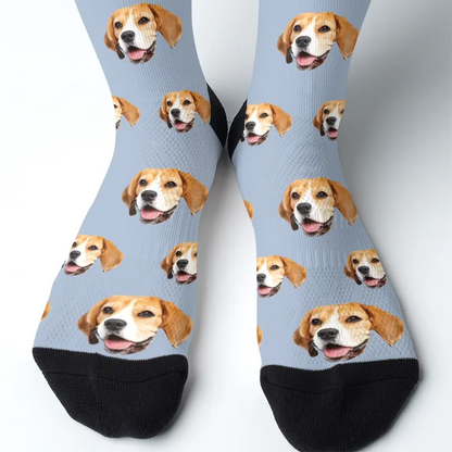 Step Into Style with Your Fur Baby - Custom Dog Face Socks, Personalized Gift for Pet Owners and Animal Lovers