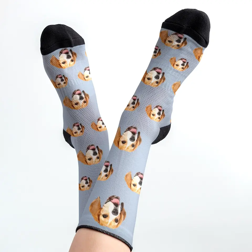 Step Into Style with Your Fur Baby - Custom Dog Face Socks, Personalized Gift for Pet Owners and Animal Lovers