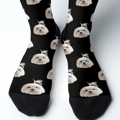 Step into Fun with Your Favorite Face - Custom Photo Socks, Personalized Gift for Pet Lovers and Animal Lovers FSM001