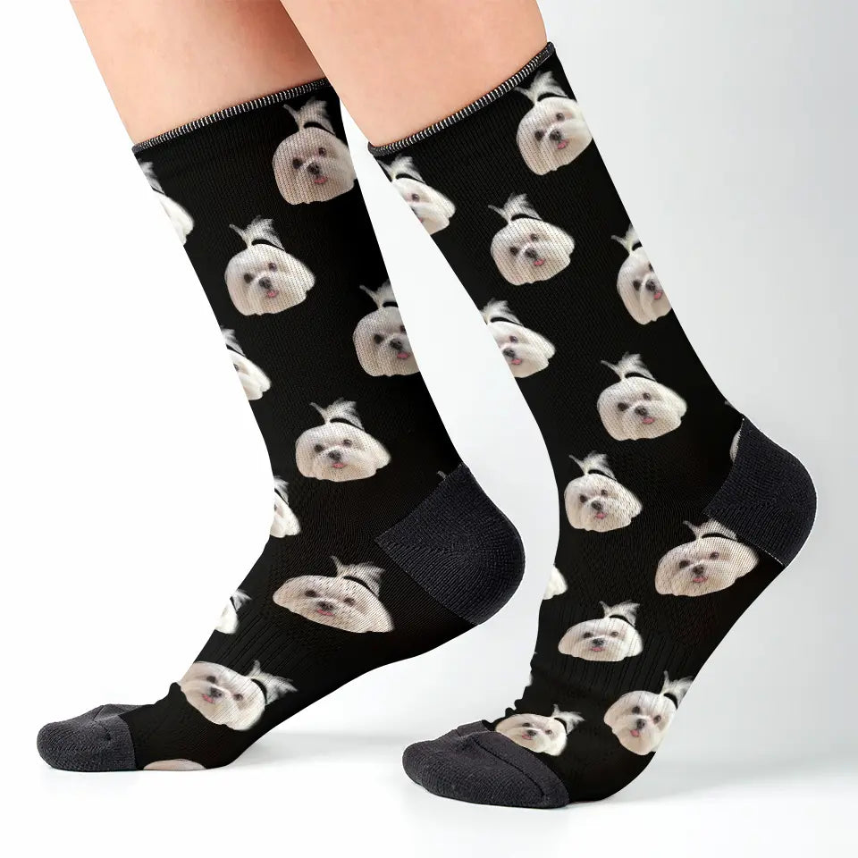 Step into Fun with Your Favorite Face - Custom Photo Socks, Personalized Gift for Pet Lovers and Animal Lovers FSM001