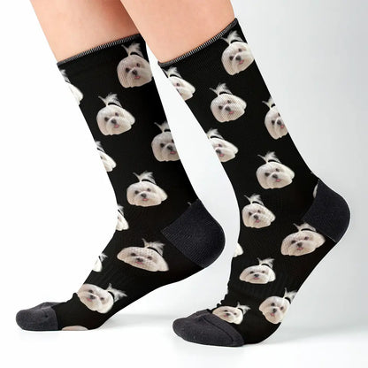 Step into Fun with Your Favorite Face - Custom Photo Socks, Personalized Gift for Pet Lovers and Animal Lovers FSM001