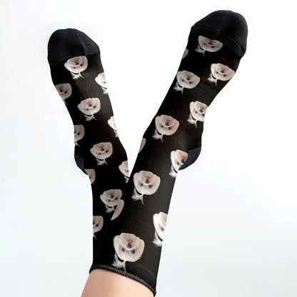 Step into Fun with Your Favorite Face - Custom Photo Socks, Personalized Gift for Pet Lovers and Animal Lovers FSM001