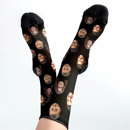 Step into Laughter with Family Faces - Custom Face Photo Socks, Personalized Funny Gift for Father’s & Mother’s Day FSM002x