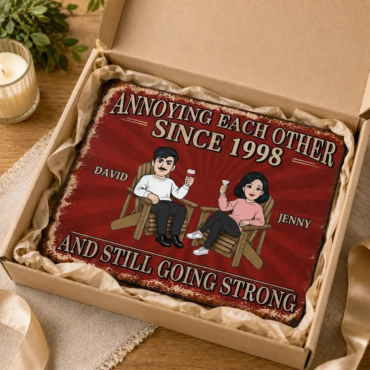 Still Driving Each Other Crazy Couple Metal Sign