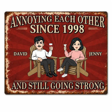 Still Driving Each Other Crazy Couple Metal Sign
