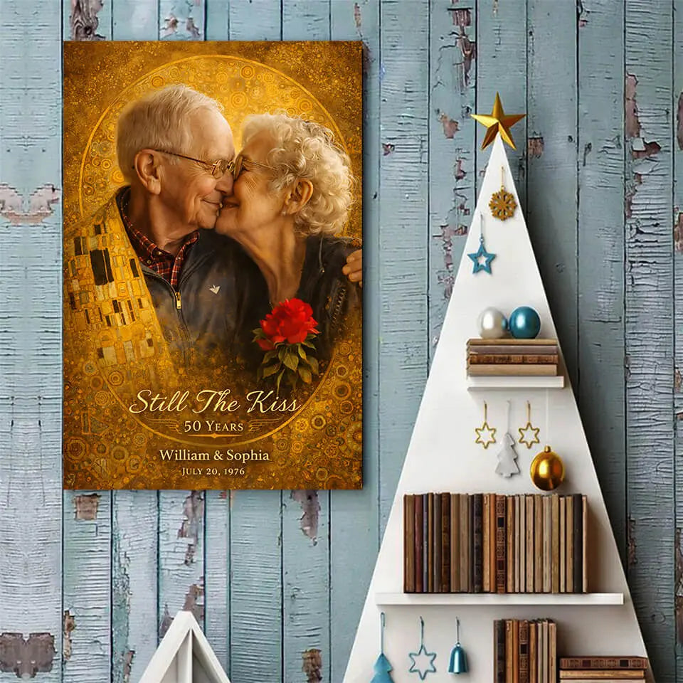 Still The Kiss Custom Photo Art Poster, Anniversary Gift Duconspace