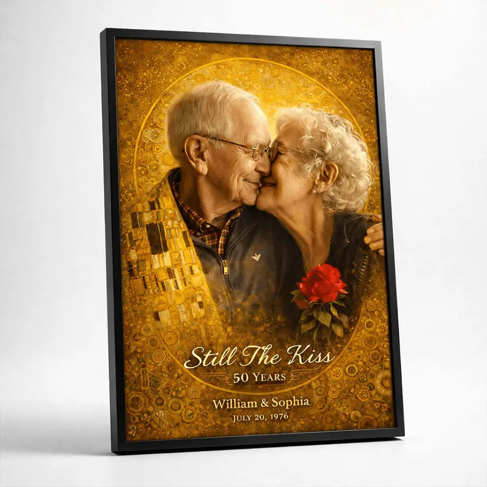 Still The Kiss Custom Photo Art Poster, Anniversary Gift Duconspace