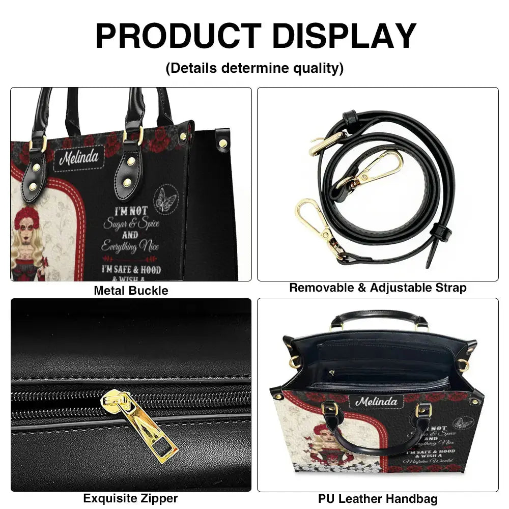 Sugar Skull I'm Not Sugar Spice Leather Handbag Duconspace