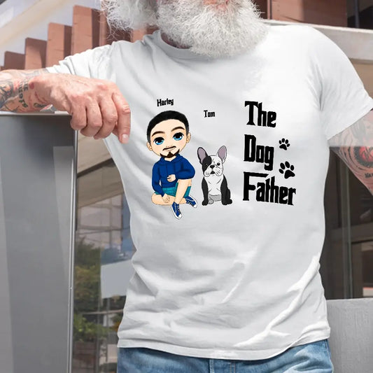 The Dogfather – Custom T-Shirt for Proud Dog Dads, Personalized Gift for Dog Lovers and Pet Fathers