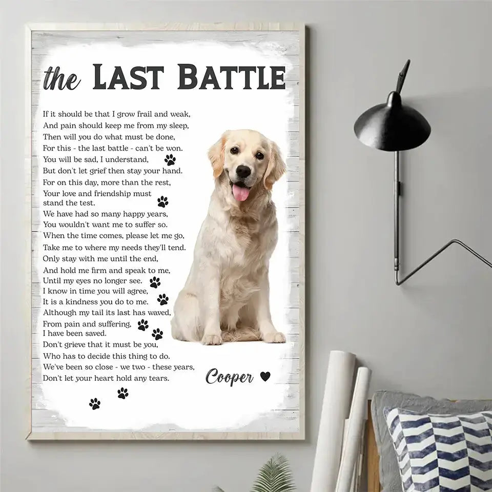 The Last Battle, A Love That Never Ends - Custom Photo & Name Memorial Pet Poster, Personalized Tribute to a Beloved Companion Ducon Space