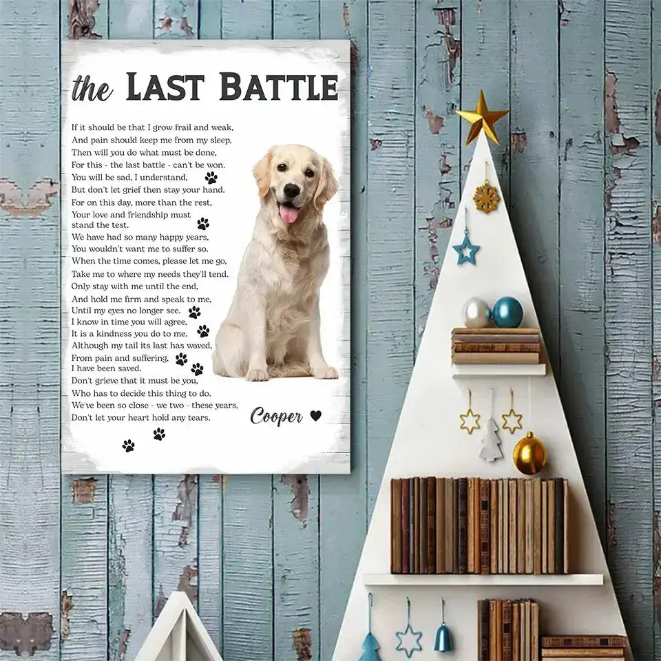 The Last Battle, A Love That Never Ends - Custom Photo & Name Memorial Pet Poster, Personalized Tribute to a Beloved Companion Ducon Space