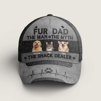 The Man The Myth The Snack Dealer – Personalized Custom Photo Dog & Cat Dad Hat, Fun Gift for Pet Lovers